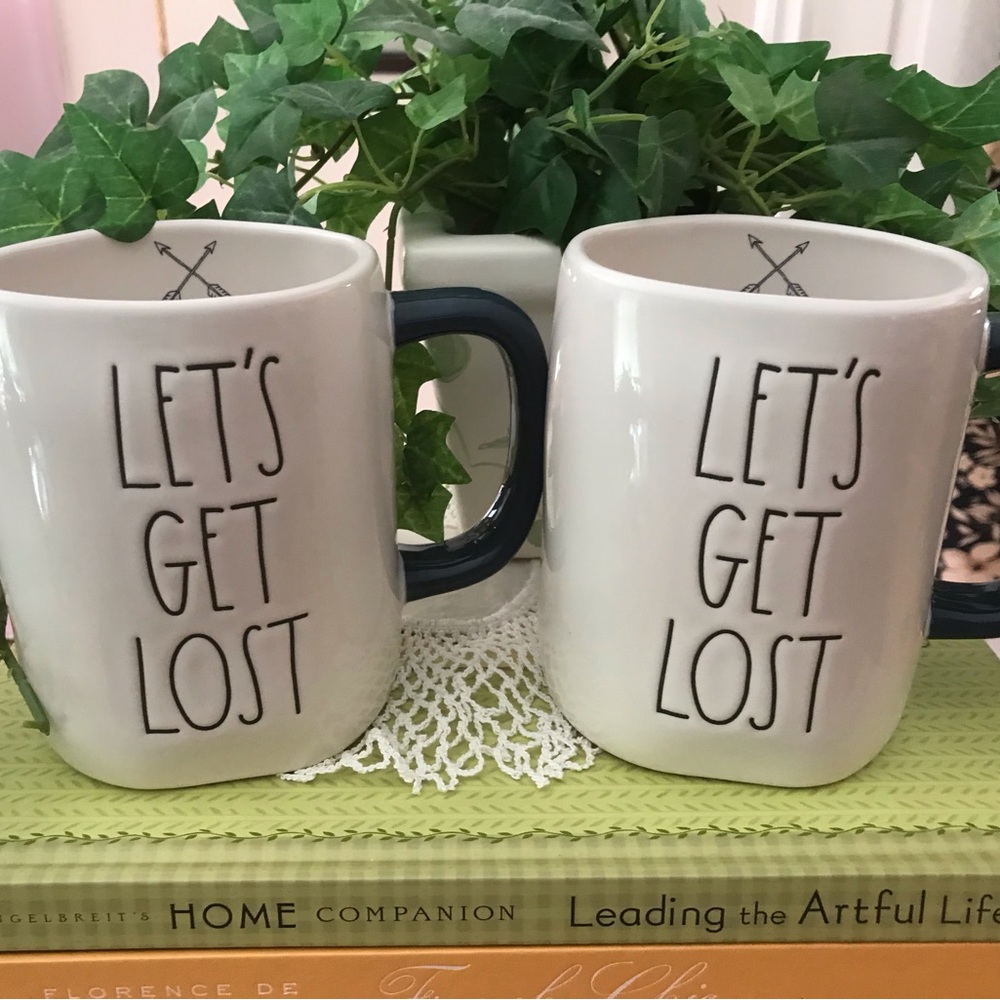 TWO RAE DUNN MUGS..  “LET’S GET LOST “
